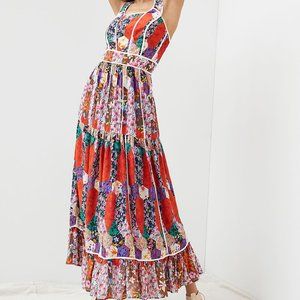 Square Floral Peasant Boho Art Deco Chic Hip Farm Hipster Hippie Patchwork Dress